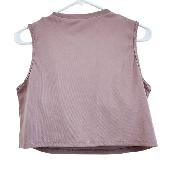 Klassy Network Brami Built In Bra Cropped Tank Top Crew Neck Padded Pink Medium - Picture 4 of 8